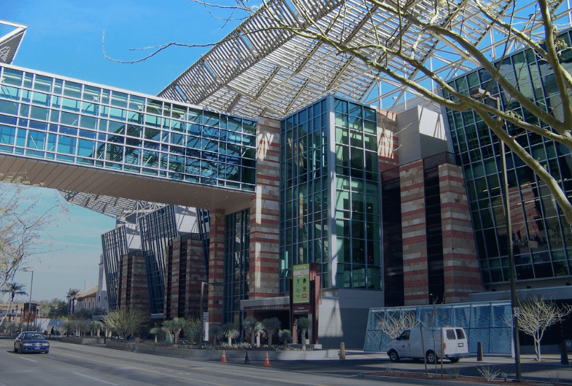 Street view of the Phoenix convention center
