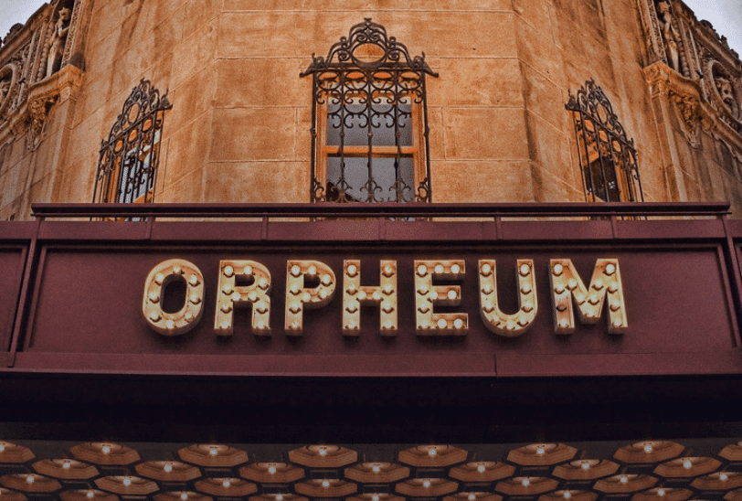 Close up of the Orpheum sign